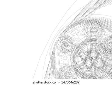 gears cogs vector 3d illustration