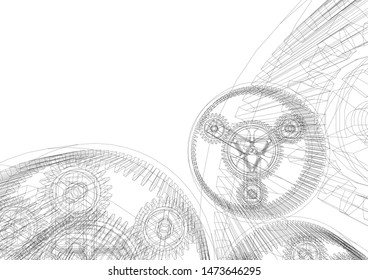gears cogs vector 3d illustration