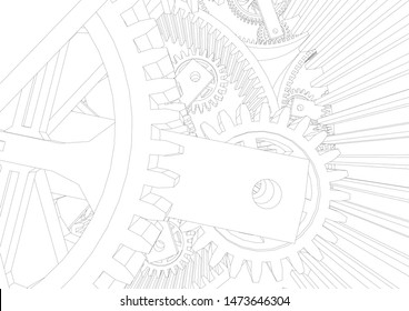 gears cogs vector 3d illustration