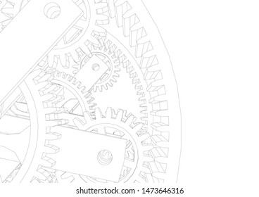 gears cogs vector 3d illustration