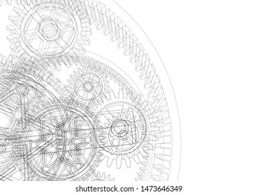 gears cogs vector 3d illustration