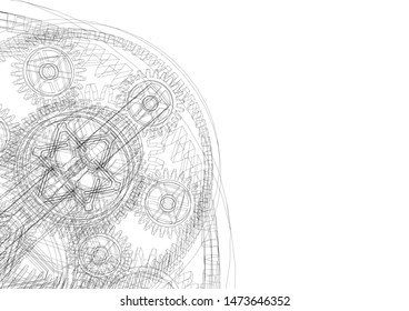 gears cogs vector 3d illustration