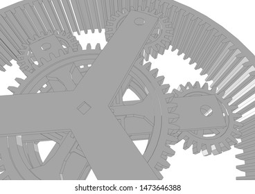 gears cogs vector 3d illustration