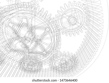 gears cogs vector 3d illustration