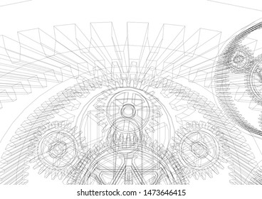 gears cogs vector 3d illustration