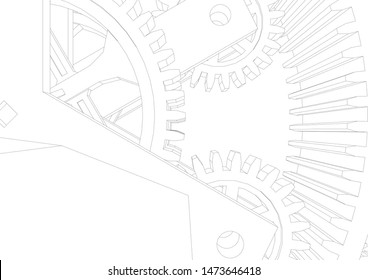gears cogs vector 3d illustration