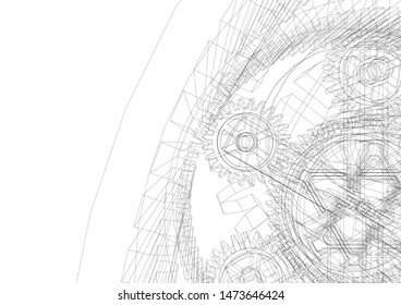 gears cogs vector 3d illustration