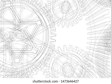 gears cogs vector 3d illustration