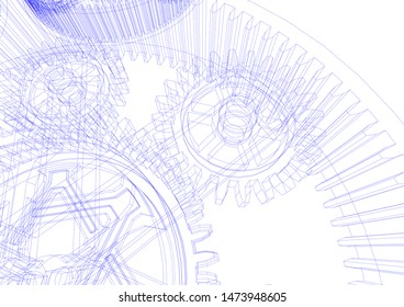 gears cogs vector 3d illustration