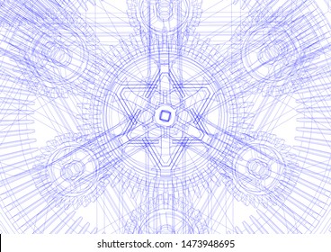 gears cogs vector 3d illustration