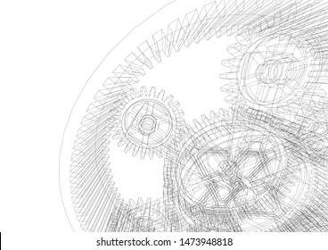 gears cogs vector 3d illustration