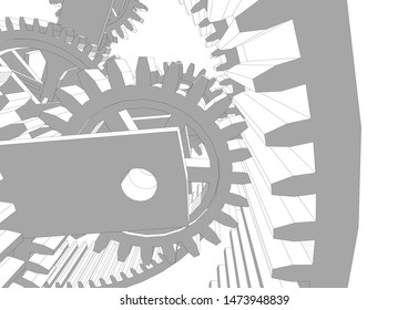 gears cogs vector 3d illustration