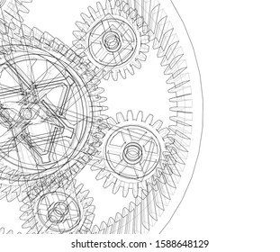 gears cogs vector 3d illustration