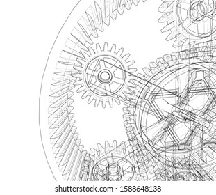 gears cogs vector 3d illustration