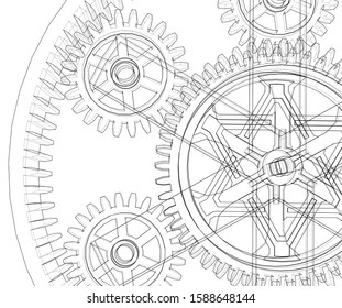 gears cogs vector 3d illustration