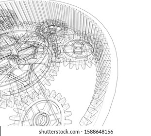 gears cogs vector 3d illustration