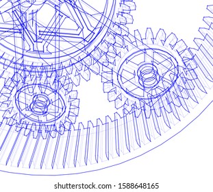 gears cogs vector 3d illustration