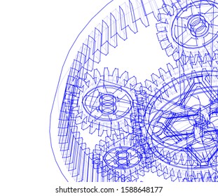 gears cogs vector 3d illustration