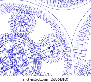gears cogs vector 3d illustration