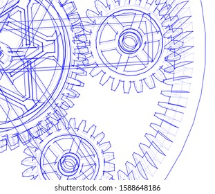 gears cogs vector 3d illustration