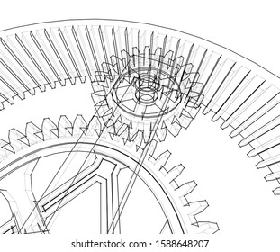 gears cogs vector 3d illustration