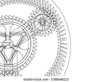 gears cogs vector 3d illustration