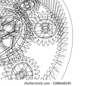 gears cogs vector 3d illustration