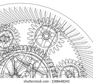 gears cogs vector 3d illustration