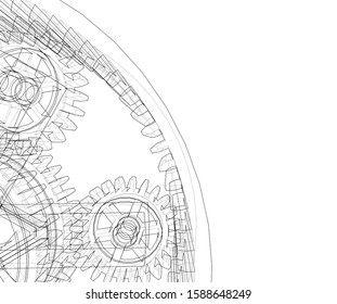 gears cogs vector 3d illustration