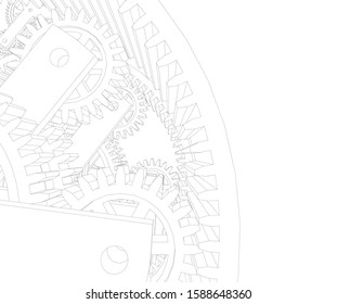 gears cogs vector 3d illustration