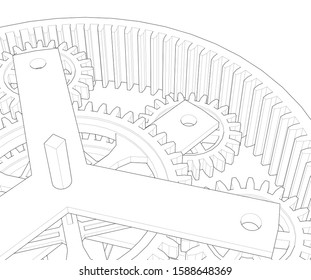 gears cogs vector 3d illustration