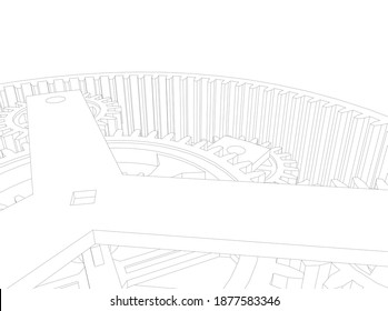gears cogs vector 3d illustration
