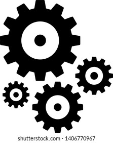 Gears and cogs vector in black and white styles.