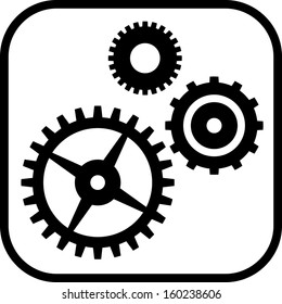 Gears and cogs vector icon isolated 
