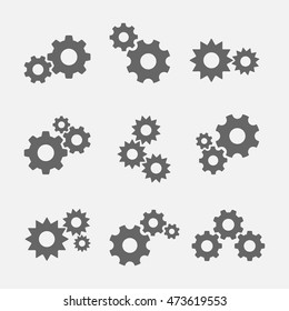 Gears with cogs vector icons isolated from the background. Gear wheel icon as a symbol of mechanics, technology, industry. 