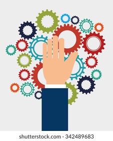 Gears, cogs or wheels graphic icons design, vector illustration eps10