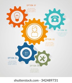 Gears, cogs or wheels graphic icons design, vector illustration eps10
