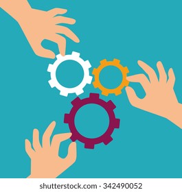 Gears, cogs or wheels graphic icons design, vector illustration eps10