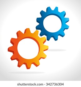 Gears, cogs or wheels graphic icons design, vector illustration eps10