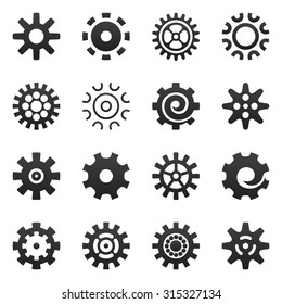 Gears and cogwheel icons set vector illustration