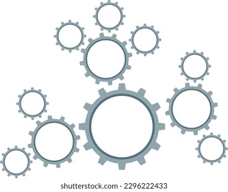Vector de iluminación de engranajes o ruedas de coagulación totalmente personalizable