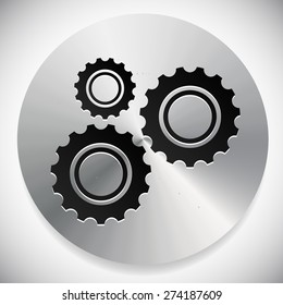 Gears, cogwheels icon, graphics for maintenance, repair, manufacturing and development concepts.