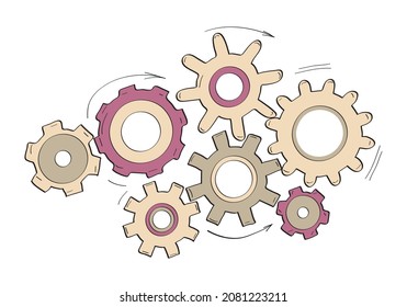 Gears collection vector in