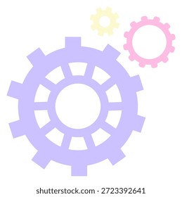 Ícone de cor de engrenagens. Processar sinal. Símbolo de Cogwheel