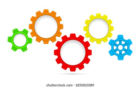 gears color teamwork icon abstract background