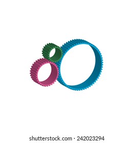 gears color white background