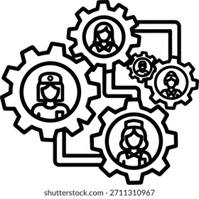 Gears composed of human head profiles