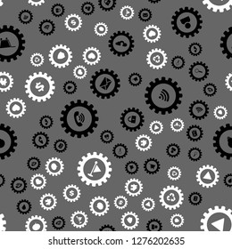 Gears and computer icons Abstract geometric pattern. Seamless vector EPS 10 pattern
