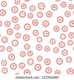 Gears and computer icons. Seamless vector EPS 10 pattern
