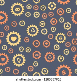 Gears and computer icons. Seamless vector EPS 10 pattern